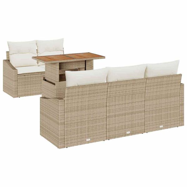 vidaXL Ensemble de salle &agrave; manger pour jardin 6 pcs Beige et cr&egrave;me