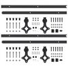 vidaXL Kits de fixation pour porte coulissante 2 pcs 200 cm Acier Noir