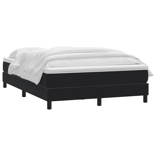 vidaXL Sommier &agrave; lattes de lit avec matelas noir 160x220 cm velours