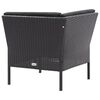 vidaXL Salon de jardin 3 pcs avec coussins R&eacute;sine tress&eacute;e Noir
