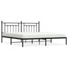 vidaXL Cadre de lit m&eacute;tal sans matelas avec t&ecirc;te de lit noir 193x203cm