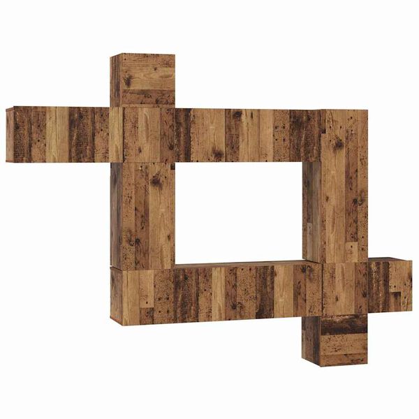 vidaXL Ensemble meuble TV 10 pcs Bois Ancien Bois d'ing&eacute;nierie