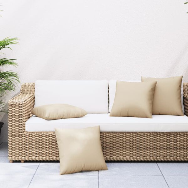 vidaXL Coussins de canap&eacute; lot de 4 beige 40x40 cm tissu