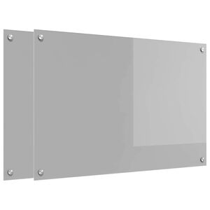 vidaXL Protection de cuisine 2 pcs Gris clair 90 x 60 cm verre tremp&eacute;