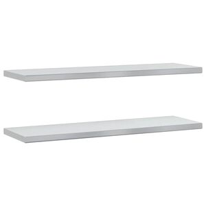 vidaXL &Eacute;tag&egrave;res murales 2 pcs 100x30 cm argent&eacute; acier inoxydable