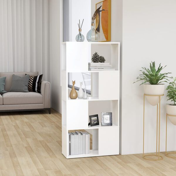 vidaXL Biblioth&egrave;que/S&eacute;parateur de pi&egrave;ce blanc bois d'ing&eacute;nierie