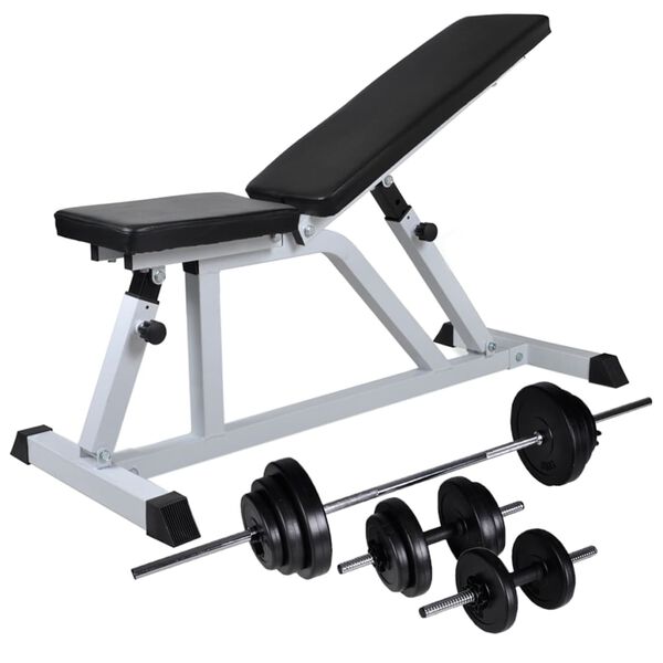 vidaXL Banc d'entra&icirc;nement avec jeu d'halt&egrave;res 30,5 kg