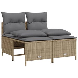 vidaXL Salon de jardin avec coussins 4 pcs beige r&eacute;sine tress&eacute;e