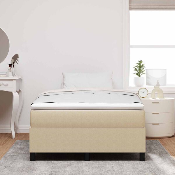 vidaXL Cadre de lit plateforme Vert gris 120 x 190 cm tissu
