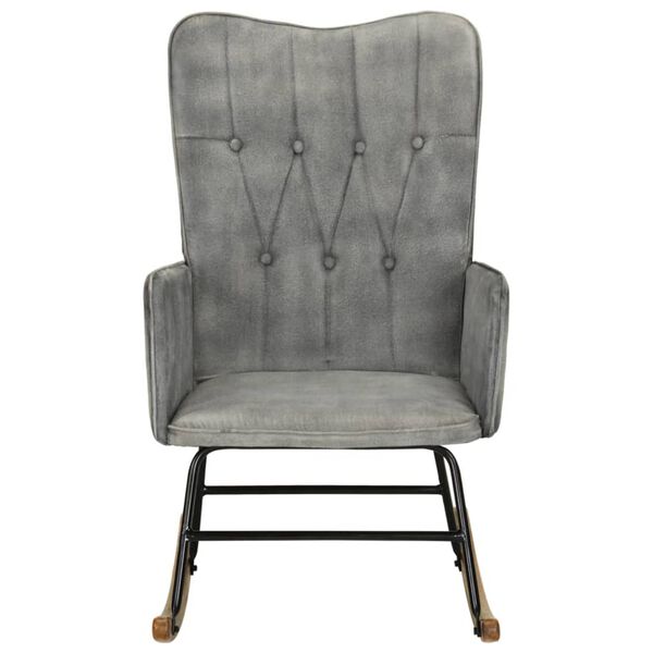 vidaXL Chaise &agrave; bascule gris vintage toile