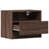 vidaXL Tables de chevet murales avec lumi&egrave;res LED 2 pcs ch&ecirc;ne marron