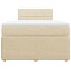 vidaXL Sommier &agrave; lattes de lit avec matelas Cr&egrave;me 120x200 cm Tissu