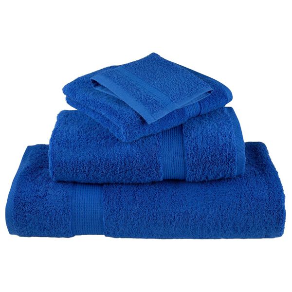 vidaXL Serviettes de qualit&eacute; sup&eacute;rieure SOLUND 4 pcs bleu 600 g/m&sup2;