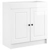 vidaXL Armoire sous &eacute;vier de salle de bain Blanc brillant