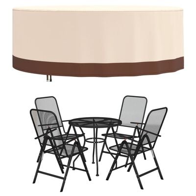 vidaXL Housse de salon de jardin rond beige Ø 244x71 cm oxford 600D