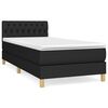 vidaXL Sommier &agrave; lattes de lit et matelas Noir 80x200 cm Tissu