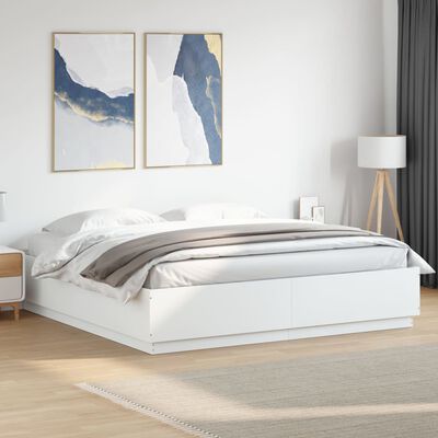 vidaXL Cadre de lit avec LED sans matelas blanc 200x200 cm