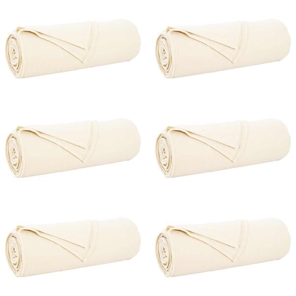 vidaXL Couvertures &agrave; jeter 6 pcs Cr&egrave;me 350 x 270 cm Toison
