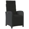 vidaXL Ensemble &agrave; manger de jardin coussins 7pcs Noir R&eacute;sine tress&eacute;e