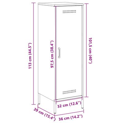 vidaXL Buffet vert olive 36x39x113 cm acier