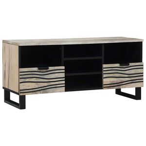 vidaXL Unites TV avec tiroir Blanc 100 x 33 x 46 cm Bois d'ing&eacute;nierie