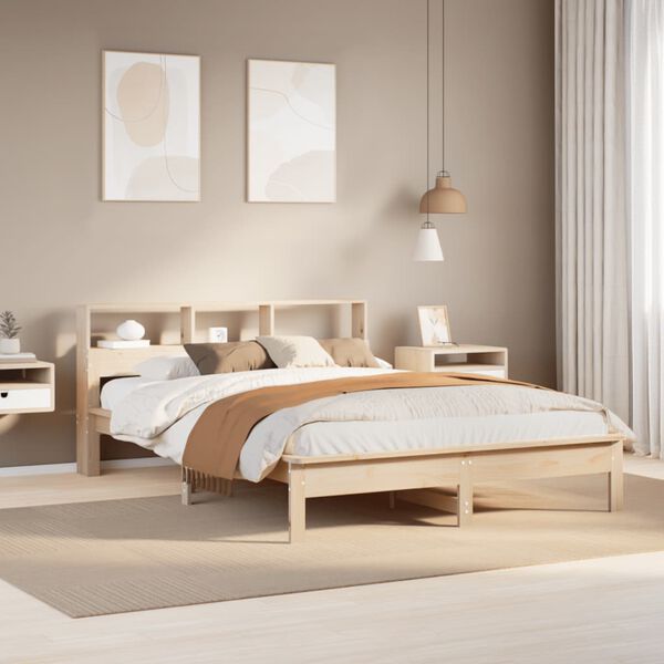 vidaXL Lit biblioth&egrave;que sans matelas 120x200 cm bois de pin massif