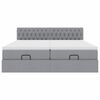 VidaXL Cadre de lit ottoman et matelas gris clair 180x200cm tissu