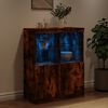 vidaXL Buffet avec lumi&egrave;res LED ch&ecirc;ne fum&eacute; 81x37x100 cm