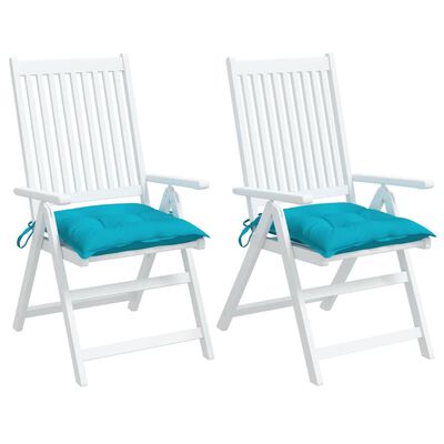 vidaXL Coussins de chaise lot de 2 turquoise 50x50x7 cm tissu oxford