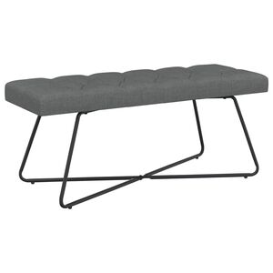 vidaXL Banc avec capitonnage bouton Gris fonc&eacute; 110 x 40 x 46 cm Tissu