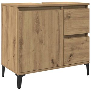 vidaXL Armoire lavabo ch&ecirc;ne artisanal 65x33x60 cm bois d'ing&eacute;nierie