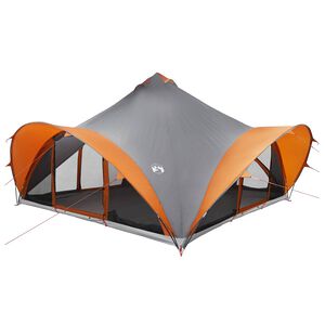 vidaXL Tente Tipi Gris et orange 18-Personnes Polyester et Acier