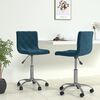 vidaXL Chaises pivotantes &agrave; manger lot de 2 Bleu Velours