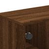 vidaXL Table basse avec portes en verre ch&ecirc;ne marron 68,5x50x50 cm