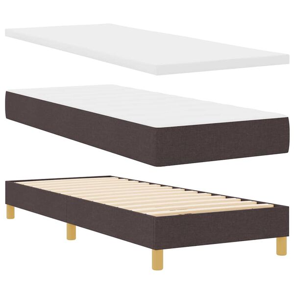 vidaXL Lit &agrave; ressorts avec matelas Marron fonc&eacute; 200 x 80 cm tissu