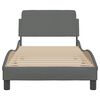 vidaXL Cadre de lit Dover gris fonc&eacute; 90x190 cm tissu