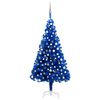 vidaXL Arbre de No&euml;l artificiel pr&eacute;-&eacute;clair&eacute; et boules bleu 150 cm PVC