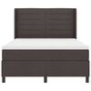 vidaXL Lit &agrave; ressort LED avec matelas Marron fonc&eacute; 140 x 200 cm tissu