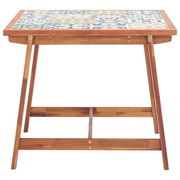 vidaXL Table &agrave; manger de jardin 88x88x75 cm plateau carrelage