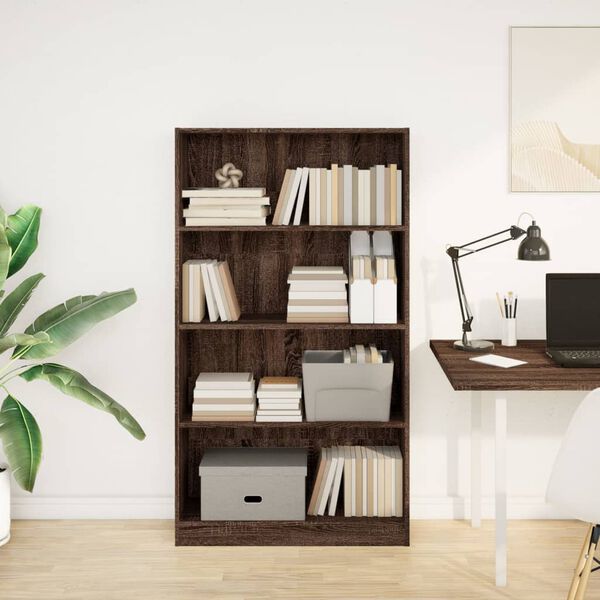vidaXL Biblioth&egrave;que ch&ecirc;ne marron 80x24x143 cm bois d'ing&eacute;nierie