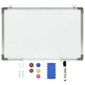 vidaXL Tableau blanc magn&eacute;tique effa&ccedil;able &agrave; sec Blanc 60x40 cm Acier
