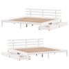 vidaXL Cadre de lit avec tiroirs sans matelas blanc 200x200 cm