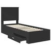 vidaXL Cadre de lit Noir et argent 70 x 190 cm Bois d'ing&eacute;nierie
