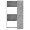 vidaXL Biblioth&egrave;que d'angle &agrave; 4 niveaux gris b&eacute;ton bois d'ing&eacute;nierie