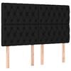 vidaXL T&ecirc;te de lit Noir 144x7x118/128 cm Tissu