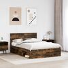 vidaXL Cadre de lit Ch&ecirc;ne fum&eacute; 140 x 190 cm Pin massif