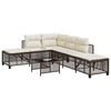 vidaXL Salon de jardin d'angle et coussins 3 pcs marron r&eacute;sine tress&eacute;e