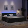 vidaXL Lit avec rangement et LED avec matelas Noir 200 x 200 cm tissu