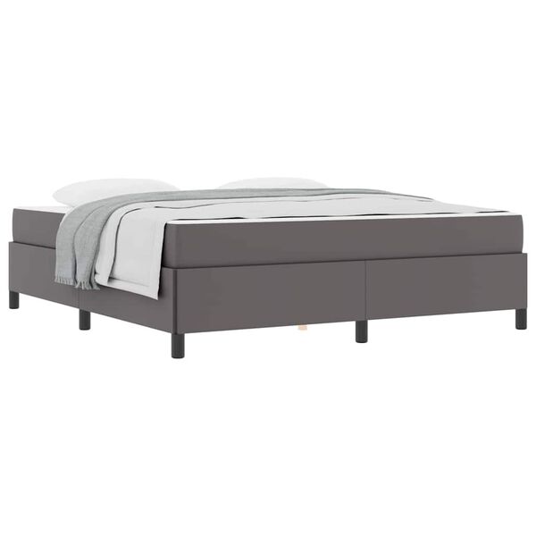 vidaXL Cadre de lit avec matelas Gris 180 x 200 cm tissu
