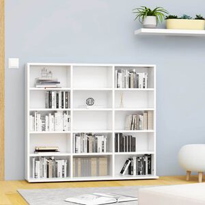 vidaXL Armoire &agrave; CD Blanc 100x23x89,5 cm Bois d&rsquo;ing&eacute;nierie
